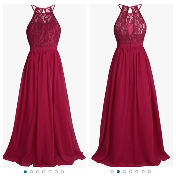 NWOT Kids Halter Chiffon Maxi Dress - Picture 2 of 10